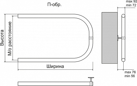 Эконом П-обр AISI 32х2 500х500 Полотенцесушитель  TERMINUS Барнаул - фото 3