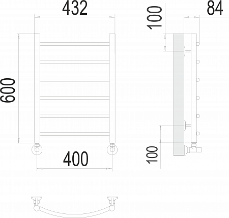 Классик П6 400х600 Полотенцесушитель  TERMINUS Барнаул - фото 3