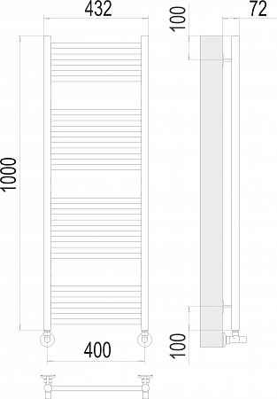 Аврора П20 400х1000 Полотенцесушитель  TERMINUS Барнаул - фото 3