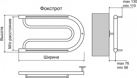 Фокстрот AISI 32х2 320х700 Полотенцесушитель  TERMINUS Барнаул - фото 3