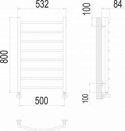 Классик П8 500х800 Полотенцесушитель  TERMINUS Барнаул - фото 3