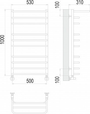 Арктур П10 500х1000 Полотенцесушитель  TERMINUS Барнаул - фото 3