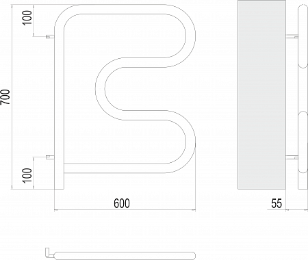 Электро 25 F-обр 600х600 поворотный Полотенцесушитель TERMINUS Барнаул - фото 3