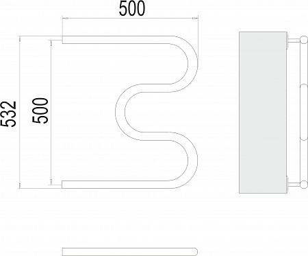 М-обр БШ 500х500 Полотенцесушитель  TERMINUS Барнаул - фото 3