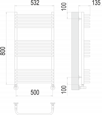 Стандарт П16 500х800 Полотенцесушитель  TERMINUS Барнаул - фото 3