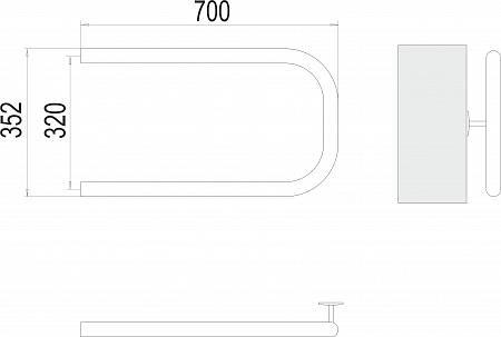 П-обр AISI 32х2 320х700 Полотенцесушитель  TERMINUS Барнаул - фото 3