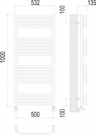 Виктория П20 500х1000 Полотенцесушитель  TERMINUS Барнаул - фото 3