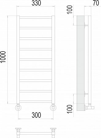 Контур П9 300х1000 Полотенцесушитель  TERMINUS Барнаул - фото 3