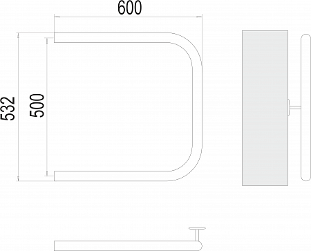 П-обр AISI 32х2 500х600 Полотенцесушитель  TERMINUS Барнаул - фото 3