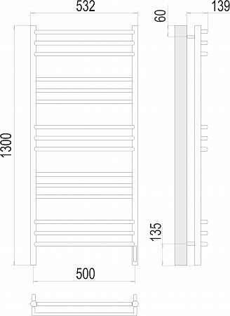 Прато П15 500х1300 электро (sensor quick touch) Полотенцесушитель  TERMINUS Барнаул - фото 3