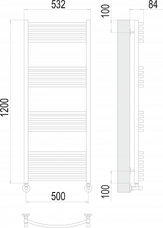 Классик П22 500х1200 Полотенцесушитель  TERMINUS Барнаул - фото 3