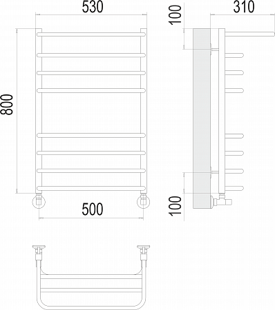 Арктур П8 500х800 Полотенцесушитель  TERMINUS Барнаул - фото 3