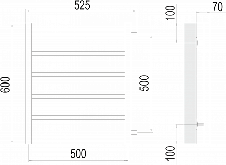Вега П6 500х600 бп500 Полотенцесушитель  TERMINUS Барнаул - фото 3