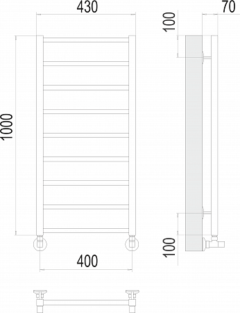 Контур П9 400х1000 Полотенцесушитель  TERMINUS Барнаул - фото 3