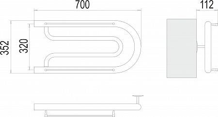Фокстрот БШ 320х700 Полотенцесушитель  TERMINUS Барнаул - фото 3
