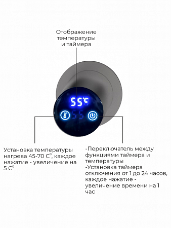 Аккорд П5 500х800 электро Полотенцесушитель TERMINUS Оружейная сталь Барнаул - фото 4